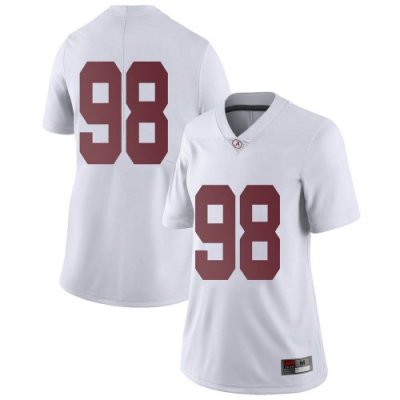 Women's Alabama Crimson Tide #98 Sam Johnson White Limited NCAA College Football Jersey 2403SGMF7